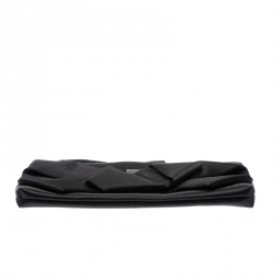 Pre Owned Valentino Black Satin Bow Clutch