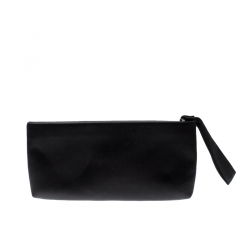 Pre Owned Valentino Black Satin Bow Clutch
