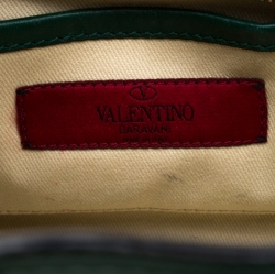 Pre Owned Valentino Green Leather Mini Rigid Rockstud Tote