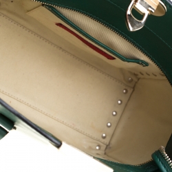 Pre Owned Valentino Green Leather Mini Rigid Rockstud Tote