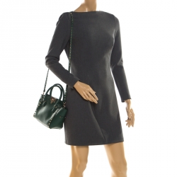 Pre Owned Valentino Green Leather Mini Rigid Rockstud Tote