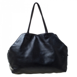 Pre Owned Valentino Black Leather Shopper Tote
