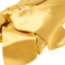 Pre Owned Valentino Yellow Satin Pleated Bow Clutch