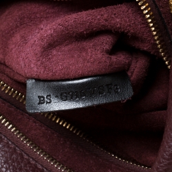 Pre Owned Valentino Burgundy Leather C Rockee Studded Fringe Hobo