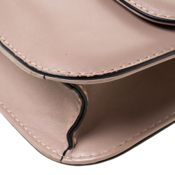 Pre Owned Valentino Beige Leather Medium Rockstud Lock Flap Bag