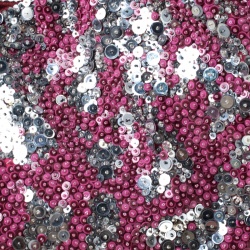 Pre Owned Valentino Burgundy/Silver Sequins Embellished Fabric and Leather Tote