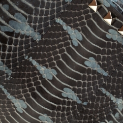 Pre Owned Valentino Black/Blue Python Embossed Leather Studded Crossbody Bag