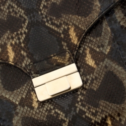 Pre Owned Valentino Multicolor Python Triple Compartment Shoulder Bag