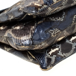 Pre Owned Valentino Multicolor Python Triple Compartment Shoulder Bag