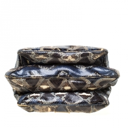 Pre Owned Valentino Multicolor Python Triple Compartment Shoulder Bag