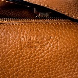 Pre Owned Valentino Tan Leather Rockstud Trapeze Tote