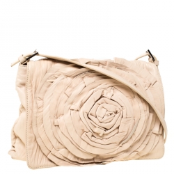 م�ملوكة مسبقًا Valentino Beige Leather Petale Shoulder Bag