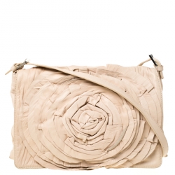 مملوكة مسبقًا Valentino Beige Leather Petale Shoulder Bag