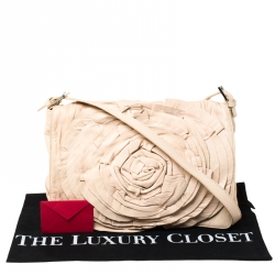 مملوكة مسبقًا Valentino Beige Leather Petale Shoulder Bag