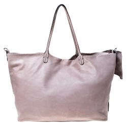 Pre Owned Valentino Lilac Leather Bow Shopper Tote