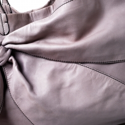 Pre Owned Valentino Lilac Leather Bow Shopper Tote