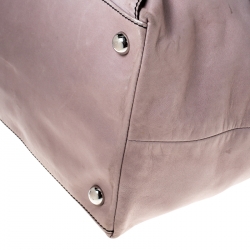 Pre Owned Valentino Lilac Leather Bow Shopper Tote