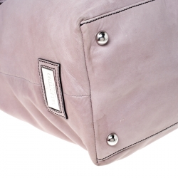 Pre Owned Valentino Lilac Leather Bow Shopper Tote