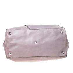 Pre Owned Valentino Lilac Leather Bow Shopper Tote