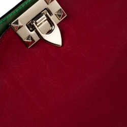 Pre Owned Valentino Multicolor Leather Small Rockstud Trapeze Tote