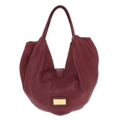 Pre Owned Valentino Garavani Red Nappa Leather Folie Bow Hobo Bag