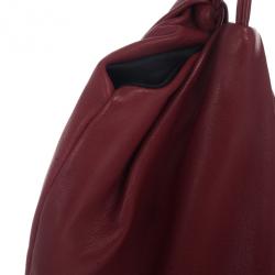 Pre Owned Valentino Garavani Red Nappa Leather Folie Bow Hobo Bag