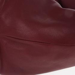 Pre Owned Valentino Garavani Red Nappa Leather Folie Bow Hobo Bag