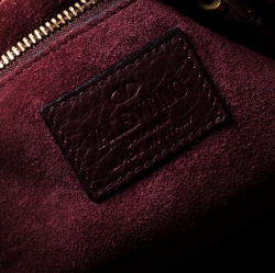 Pre Owned Valentino Burgundy Leather C-Rockee Scarab Fringe Shoulder Bag