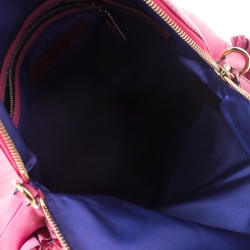 Pre Owned Valentino Pink Leather Ruffled Petale Rose Satchel
