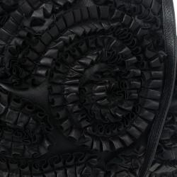 مملوكة مسبقًا Valentino Black Leather Petale Dome Satchel