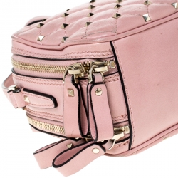Pre Owned Valentino Loto Quilted Soft Leather Rockstud Spike Camera Bag