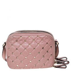 Pre Owned Valentino Loto Quilted Soft Leather Rockstud Spike Camera Bag