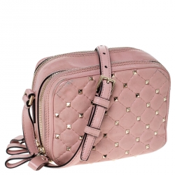 Pre Owned Valentino Loto Quilted Soft Leather Rockstud Spike Camera Bag