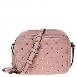 Pre Owned Valentino Loto Quilted Soft Leather Rockstud Spike Camera Bag