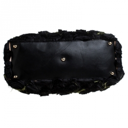 Pre Owned Valentino Multicolor Silk and Leather Taffeta Rosier Tote