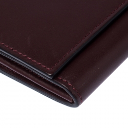 Pre Owned Valentino Burgundy Leather Flap Continental Wallet
