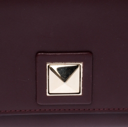 Pre Owned Valentino Burgundy Leather Flap Continental Wallet
