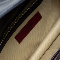 Pre Owned Valentino Navy Blue Leather Glam Lock Chain Shoulder Bag