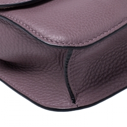 Pre Owned Valentino Old Rose Leather Rockstud Medium Glam Lock Flap Bag