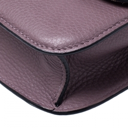 Pre Owned Valentino Old Rose Leather Rockstud Medium Glam Lock Flap Bag