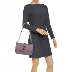 Pre Owned Valentino Old Rose Leather Rockstud Medium Glam Lock Flap Bag