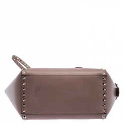 Pre Owned Valentino Taupe Leather Small Rockstud Tote