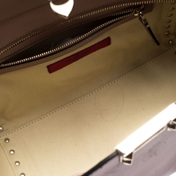 Pre Owned Valentino Taupe Leather Small Rockstud Tote