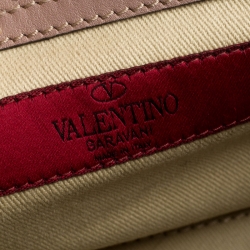 Pre Owned Valentino Taupe Leather Small Rockstud Tote