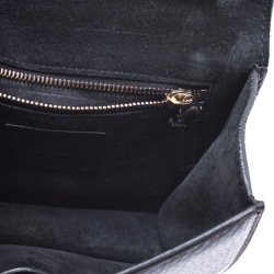 Pre Owned Valentino Black Leather Small Rockstud Glam Lock Flap Bag