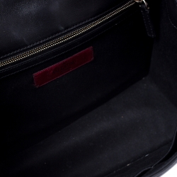 Pre Owned Valentino Black Leather Rockstud Glam Lock Large Flap Bag