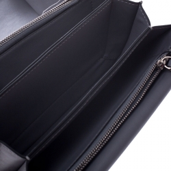 Pre Owned Valentino Grey Leather Studded Flap Crossbody Bag