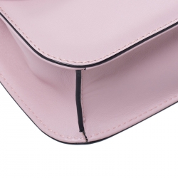 Pre Owned Valentino Pink Leather Rockstud Medium Glam Lock Flap Bag