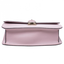 Pre Owned Valentino Pink Leather Rockstud Medium Glam Lock Flap Bag