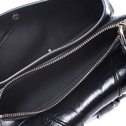 Pre Owned Valentino Black Leather Rockstud Bow Chain Clutch